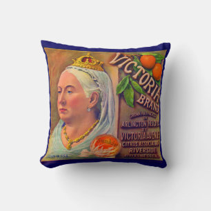 1930s fruit crate label Victoria brand oranges Throw Pillow