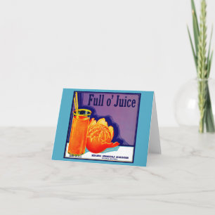 1930s Full o’ Juice orange crate label Note Card