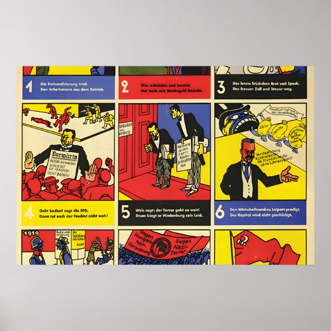 1930s German KPD Election Poster Against fascism (Front)