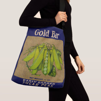 1930s Gold Bar sugar peas can label Crossbody Bag
