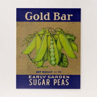 1930s Gold Bar sugar peas can label Jigsaw Puzzle
