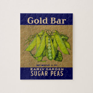 1930s Gold Bar sugar peas can label Jigsaw Puzzle