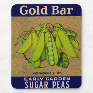 1930s Gold Bar sugar peas can label Mouse Pad