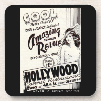 1930s Hollywood Cabaret Restaurant ad Coaster