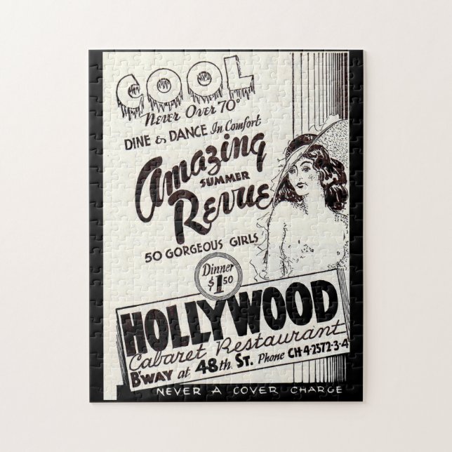 1930s Hollywood Cabaret Restaurant ad Jigsaw Puzzle (Vertical)