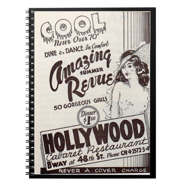 1930s Hollywood Cabaret Restaurant ad Notebook (Front)