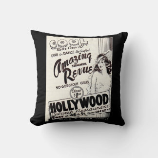 1930s Hollywood Cabaret Restaurant ad print Throw Pillow