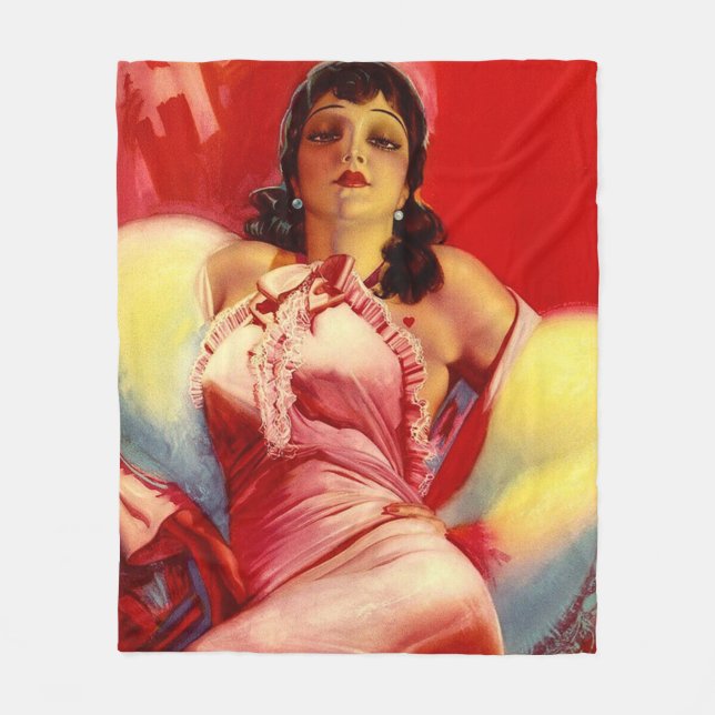 1930s hottie print fleece blanket (Front)