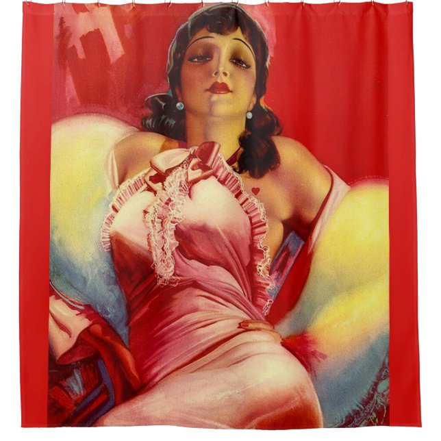 1930s hottie print shower curtain (Front)