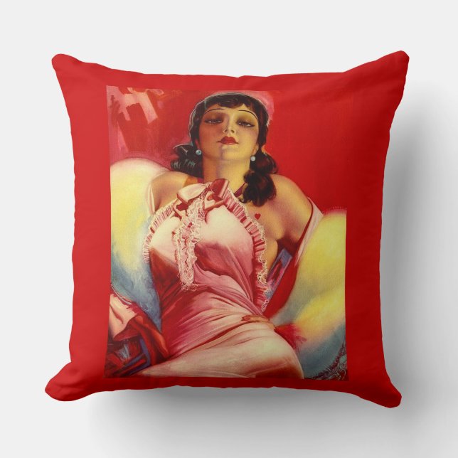 1930s hottie throw pillow (Front)