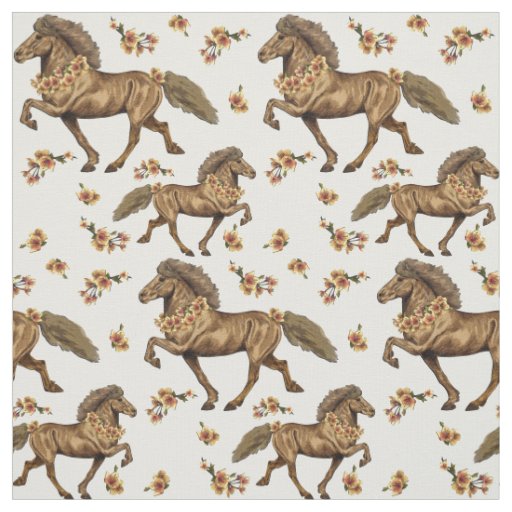 1930s Icelandic and Flowers Fabric