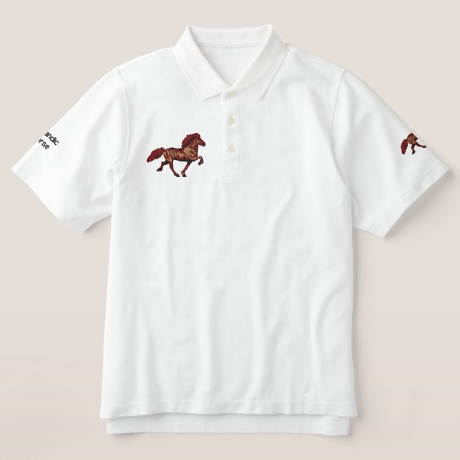 1930's Icelandic Embroidery Embroidered Polo Shirt (Design Front)