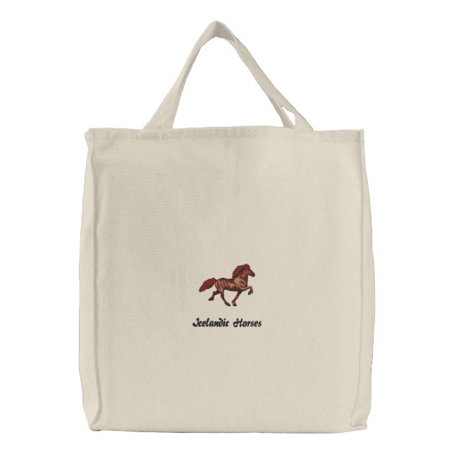 1930's Icelandic Embroidery Embroidered Tote Bag (Front)