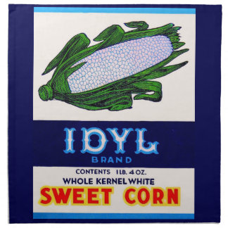 1930s Idyl Sweet Corn label Cloth Napkin