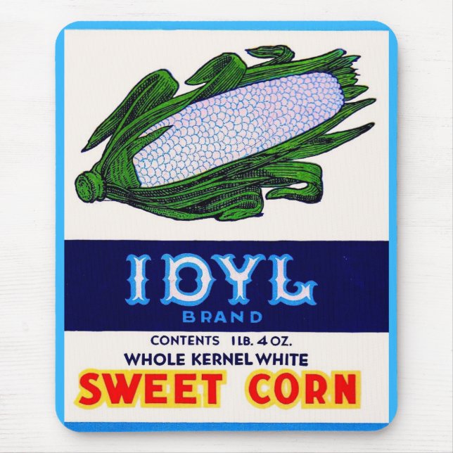 1930s Idyl Sweet Corn label Mouse Pad (Front)