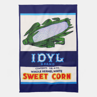 1930s Idyl Sweet Corn label print Kitchen Towel