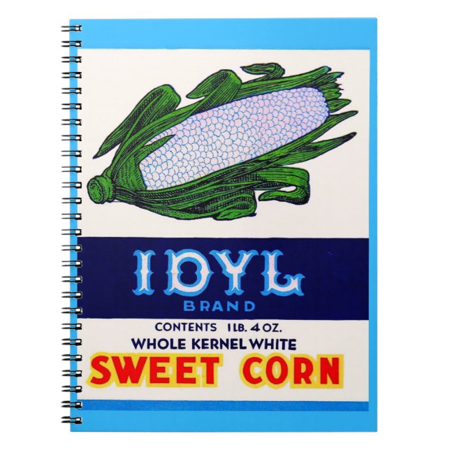 1930s Idyl Sweet Corn label print Notebook (Front)
