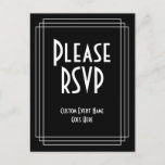 [ Thumbnail: 1930s Inspired Look "Please RSVP" Postcard ]