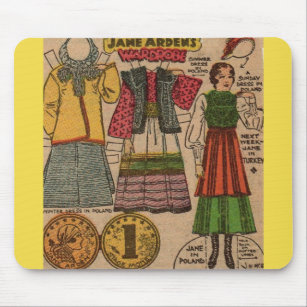 1930s Jane Arden paper doll Polish clothing Mouse Pad