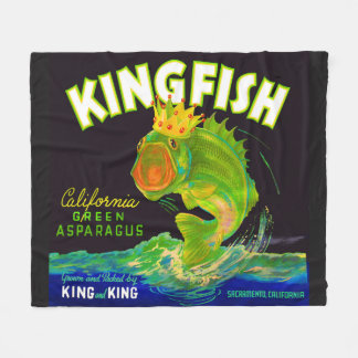1930s Kingfish asparagus crate label Fleece Blanket