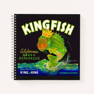 1930s Kingfish asparagus crate label Notebook
