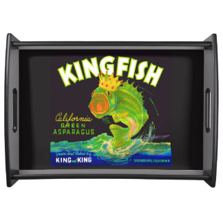 1930s Kingfish asparagus crate label print Serving Tray