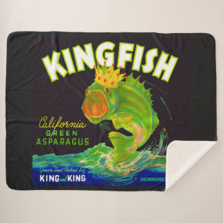 1930s Kingfish asparagus crate label Sherpa Blanket