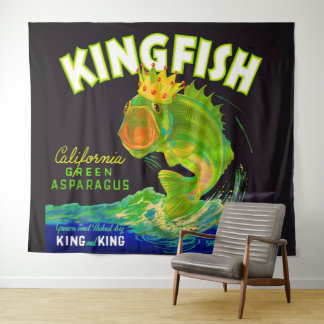 1930s Kingfish asparagus crate label Tapestry