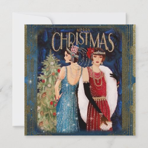 1930s Ladies Christmas Art     Card