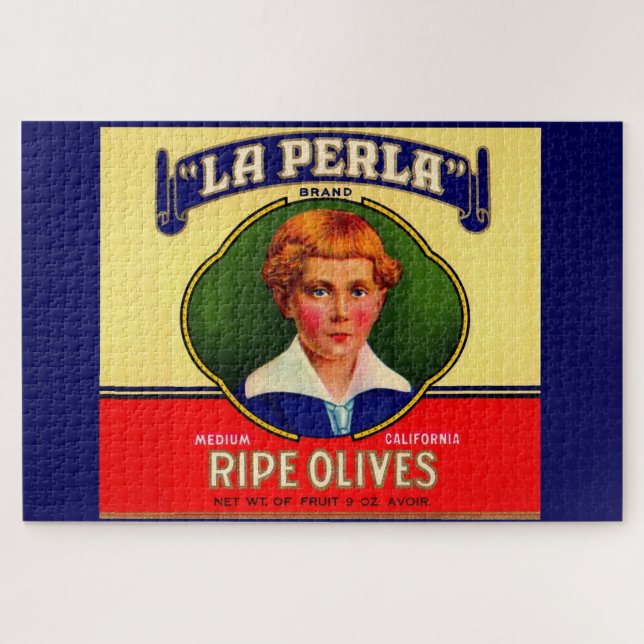 1930s LaPerla Olives label Jigsaw Puzzle (Horizontal)