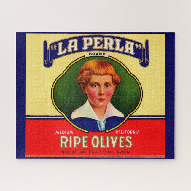 1930s LaPerla Olives label Jigsaw Puzzle (Horizontal)