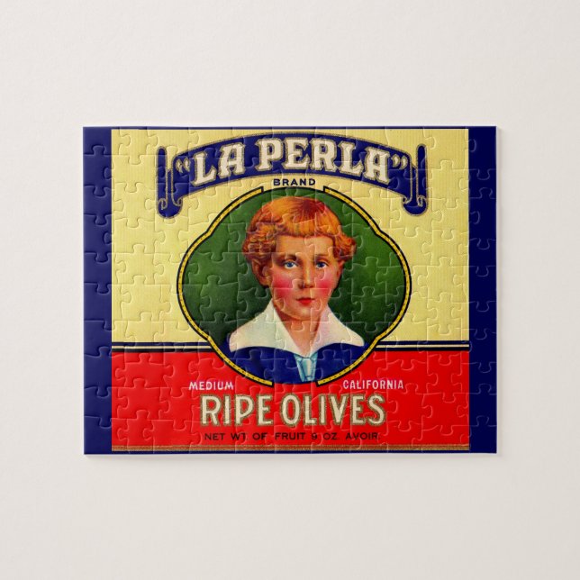 1930s LaPerla Olives label Jigsaw Puzzle (Horizontal)