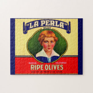 1930s LaPerla Olives label Jigsaw Puzzle