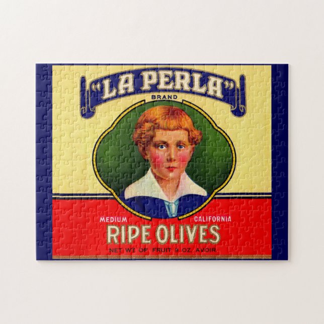 1930s LaPerla Olives label Jigsaw Puzzle (Horizontal)