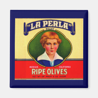 1930s LaPerla Olives label Magnet