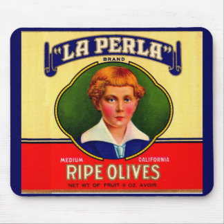 1930s LaPerla Olives label Mouse Pad