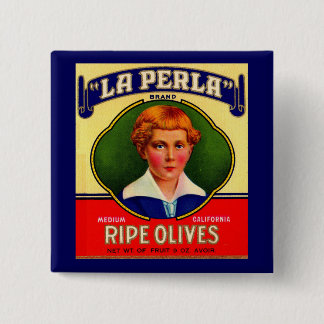 1930s LaPerla Olives label Pinback Button