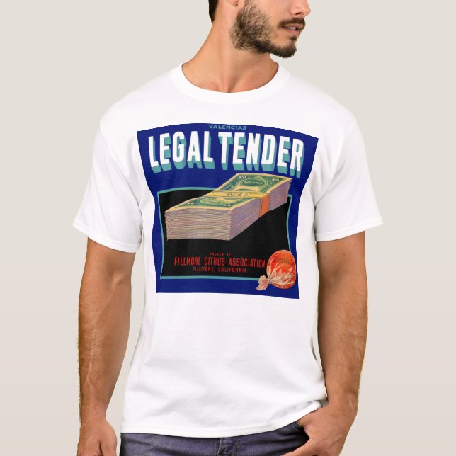 1930s Legal Tender orange crate label T-Shirt (Front)