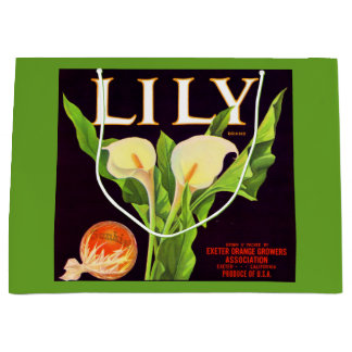 1930s Lily orange crate label print Large Gift Bag