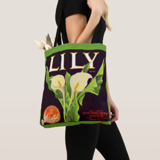 1930s Lily orange crate label print Tote Bag