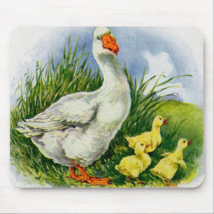 1930s mama duck and ducklings mouse pad