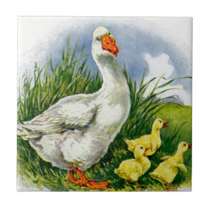 1930s mama duck and ducklings tile