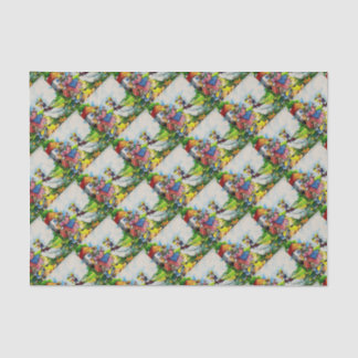1930s mama kitty cat and baby kitty visit ducks tissue paper