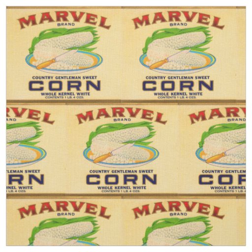 1930s Marvel canned corn label Fabric