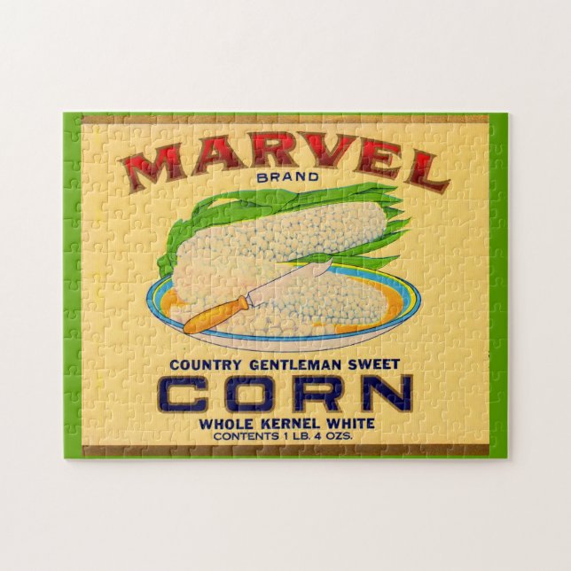 1930s Marvel canned corn label Jigsaw Puzzle (Horizontal)