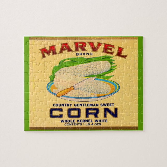 1930s Marvel canned corn label Jigsaw Puzzle (Horizontal)