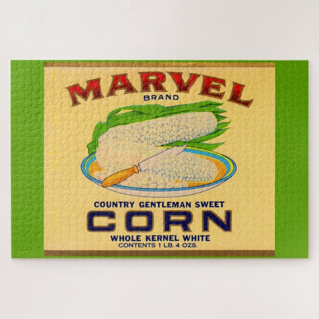 1930s Marvel canned corn label Jigsaw Puzzle (Horizontal)