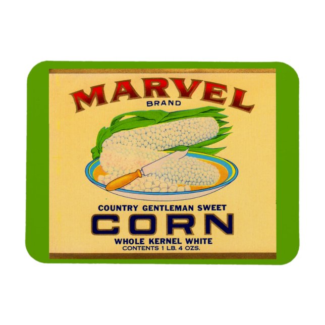 1930s Marvel canned corn label Magnet (Horizontal)