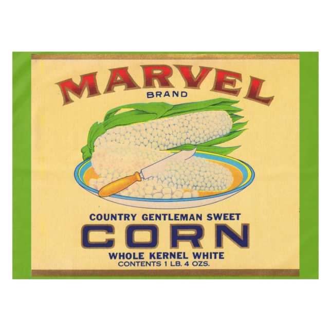 1930s Marvel canned corn label Tablecloth (Front (Horizontal))
