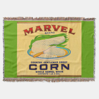 1930s Marvel canned corn label Throw Blanket
